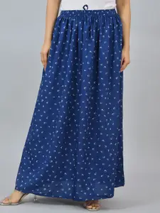 KALINI Women Floral Printed Maxi Flared Skirt