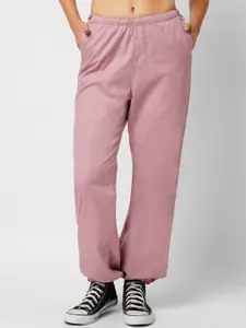 Kraus Jeans Women Relaxed Fit Parachute Mid-Rise Cotton Jogger Jeans