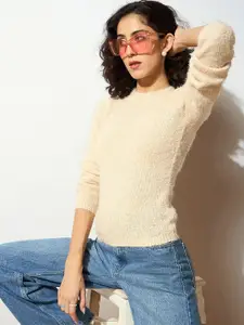 SASSAFRAS Women Woollen Pullover with Fuzzy Detail