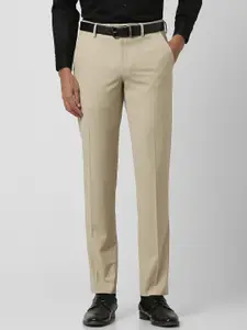 Van Heusen Men Mid-Rise Slim Fit Cotton Formal Trousers
