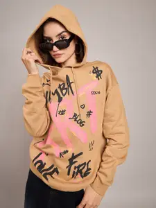 SASSAFRAS Women Printed Hooded Sweatshirt