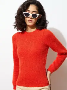 SASSAFRAS Women Woollen Pullover with Fuzzy Detail