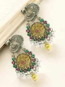 FEMMIBELLA Peacock Shaped Drop Earrings