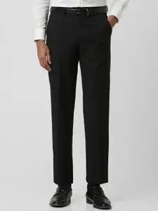 Van Heusen Men Striped Mid-Rise Regular Fit Formal Trousers