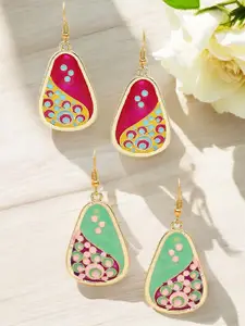 OOMPH Peacock Shaped Drop Earrings