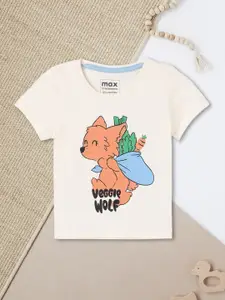 max Girls Printed Applique T-shirt