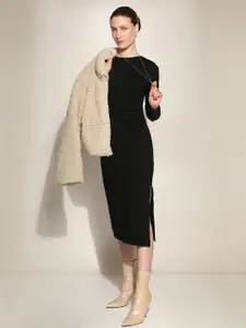 Vero Moda Women Round Neck Sheath Midi Dress