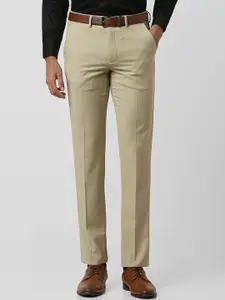 Van Heusen Men Cotton Slim Fit Mid-Rise Formal Trousers