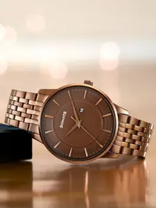 Sonata Men Sonata Festive Dial & Bracelet Style Straps Analogue Watch 77153QM02