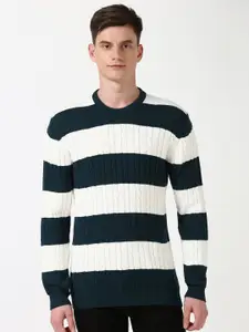 Peter England Casuals Men Striped Pullover Sweaters