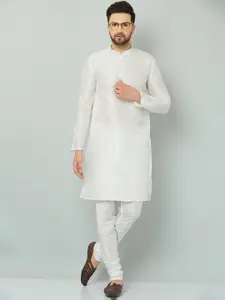 LEMONX Men Regular Thread Work Pure Silk Kurta with Pyjamas