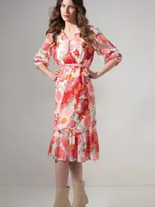 Vero Moda Women Floral Printed Fit & Flare Midi Dress