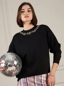 SASSAFRAS Women Embroidered Sweatshirt