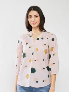 Pink Fort Floral Print Cotton Top