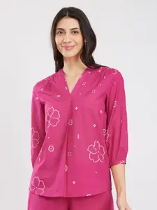 Pink Fort Print Cotton Top