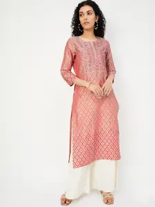 max Women Geometric Yoke Design Kurta