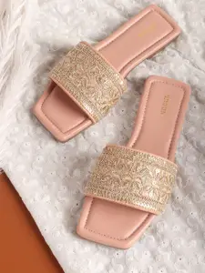 Anouk Women Woven Design Open Toe Flats