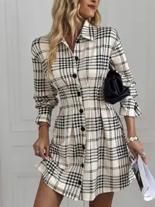 StyleCast x Revolte Women Checked Long Sleeves Shirt Dress