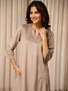 Sangria Embroidered Top With Trouser Co-Ords