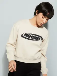 MAX URB_N Women Relaxed Fit Applique Sweatshirt