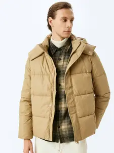 Koton Men Camouflage Padded Jacket with Patchwork