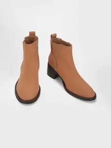 Marks & Spencer Women Leather Slip-On Winter Boots