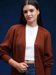 Tokyo Talkies Women V - Neck Cardigan Sweater