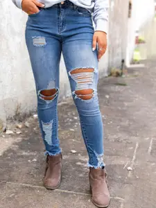 StyleCast Women Highly Distressed Heavy Fade Skinny Fit Jeans