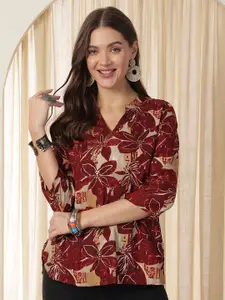 Anouk Rustic Women Floral Printed Regular Top