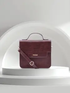 Fastrack Textured Structured Satchel with Cut Work