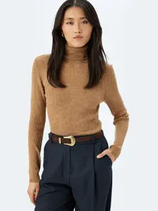 Koton Women Solid Ribbed Pullover
