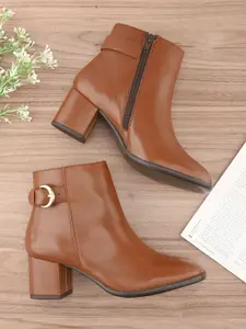 The Roadster Lifestyle Co Women Block Heeled Ankle Boots