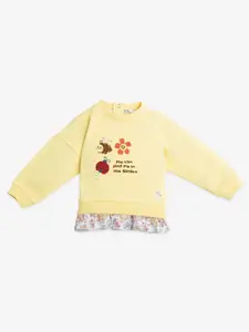 Ed-a-Mamma Baby Girls Printed Round Neck Long Sleeves Sweatshirt