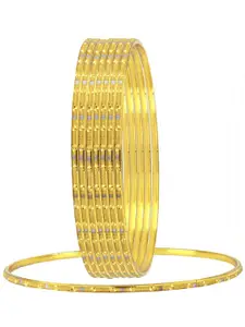 ZIVOM Set Of 8 22K Gold & Rodium Plated Bangles