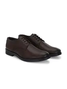 Azzaro Black Men Textured Formal Derby Shoes