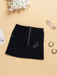 Purple United Kids Girls Pure Cotton A-Line Mini Skirt