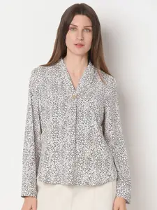 Vero Moda Women Animal Printed V-neck Top