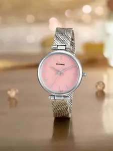 Sonata Women Round Dial & Stainless Steel Bracelet Style Straps Analogue Watch 87078SM01