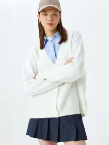 Koton Women V-Neck Long Sleeves Cardigan Sweaters