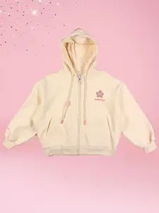 CUTECUMBER Girls Hooded Long Sleeves Front-Open Sweatshirt