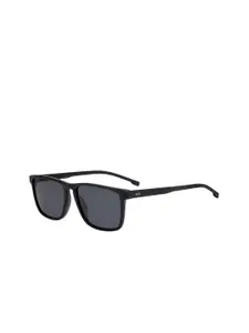 HUGO Men Rectangle Sunglass with UV Protected Lens 20051380755IR-BLACK