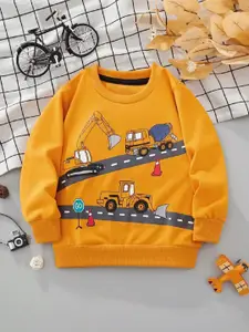 BAESD Girls Printed Cotton Round Neck Pullover Sweatshirt