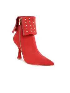 London Rag Women Stud Embellished Kitten-heeled Boots