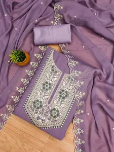 KIMISHA Embroidered Unstitched Dress Material