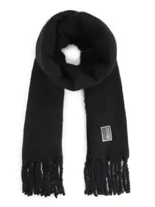 Versace Jeans Couture Men Cotton Checked Tasselled Scarf