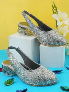 BAESD Girls Embellished Block Heels Mules