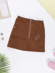 Purple United Kids Girls Pure Cotton A-Line Mini Skirt