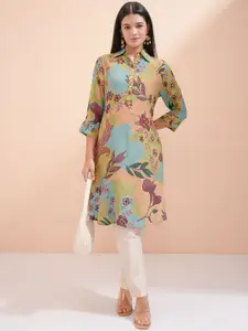 Vishudh Women Floral Printed Sequinned Floral Kurta