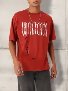 Kook N Keech Fish Eye Cut-Outs Printed Relaxed Fit T-shirt