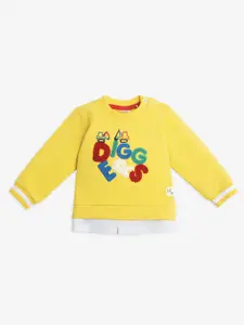 Ed-a-Mamma Baby Boys Typography Printed Cotton Sweatshirt